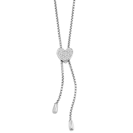 Silver Heart Bolo Necklace