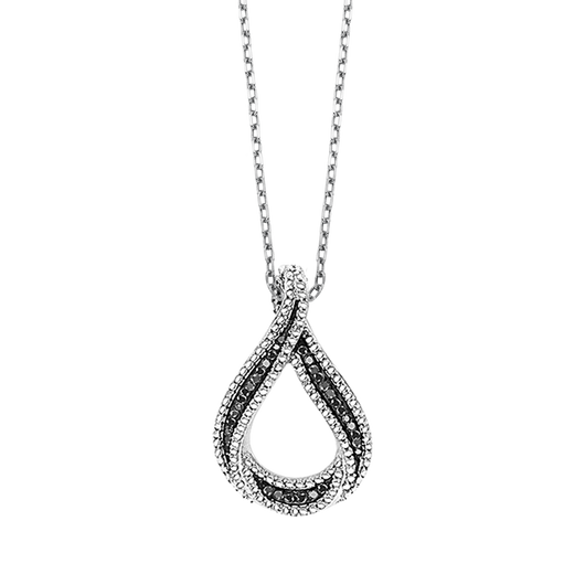 Sterling Silver Black Diamond Pendant - FP1336