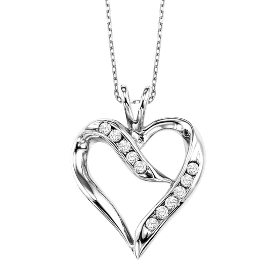 Sterling Silver Diamond Heart Pendant - FP1192