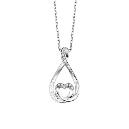 Sterling Silver Diamond Pendant - LOV1004