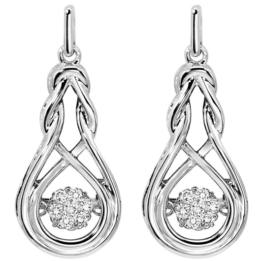 Rhythm of Love Silver Diamond Earrings