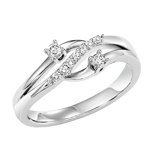 Diamond Two Stones Ring  1/7 ctw