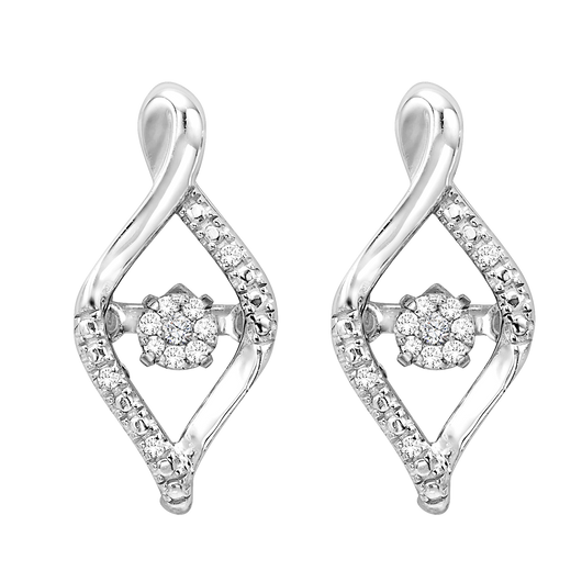 Sterling Silver Diamond ROL Earrings