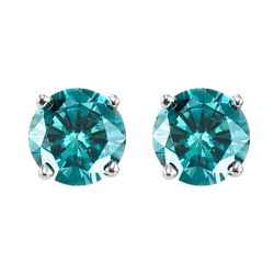 10kw Round Blue Diamond Studs