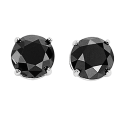 Round Black Diamond Studs